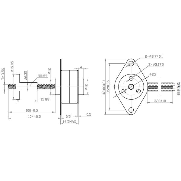 12V High Torque Small Dc Motor , 2 Phase Linear Drive Motor 25BYT48-12Q