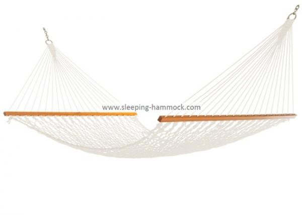 China Outdoor Oversized Double Polyester Rope Hammock White , Self Standing Hammock factory