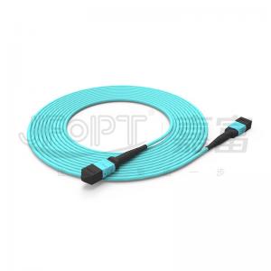 China 16 Core MPO Fiber Patch Cord Multimode Low Loss 100% 3D Interference Tested LSZH Aqua on sale