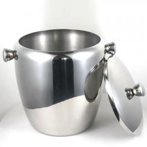 China Stainless Steel Champagne Beer Wine Cooler Ice Bucket With ear factory