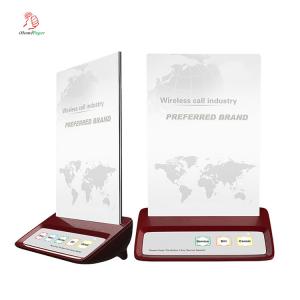 China menu holder waiter call button for restaurants service/bill/cancel other key name customizable support customer logo factory