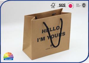 China Brown Hello Kraft Paper Bags for Retailer Shopping Store with Cotton Rope factory