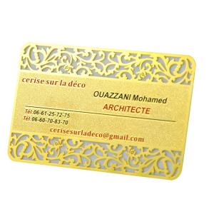 China Vip 	Rose Gold  Metal Business Cards Custom Engraved Golden Plated Advertisementing factory