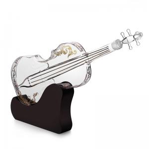 China Creative Violin Shaped Vintage Whiskey Decanter , Single Wall Glass Wine Carafe on sale