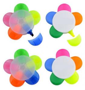 China flower shape highlighter good cheap unique promotional gift items 5 colors highlighter factory