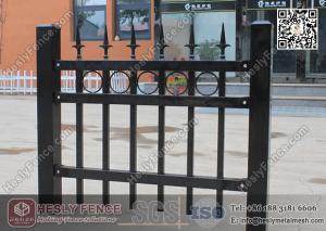 China 1.8m X 2.1m Ornamental Welded Metal Fence Panels with Black Color PVC coated factory