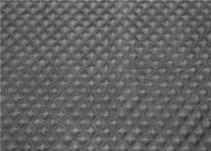 Black Quilted Bonded Leather Fabric 1.0 Mm Thickness For Garment