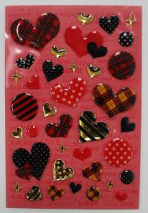 China Fashion Leopard Heart Shaped Epoxy Stickers For Bags / Cell Phone 80 X 120mm factory