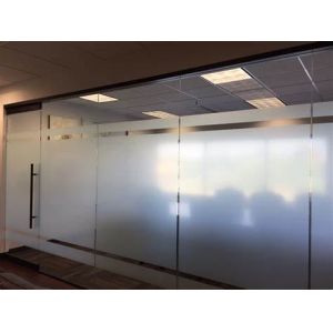 China Customized Frosted Tempered Glass Office Partition Frameless Glass Wall  on sale
