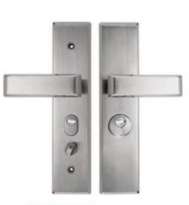 China Interior Safe Door Locks Handle Set Polished Stainless Steel Screw Mounted factory