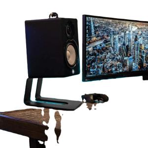 China Black Desk Surround Sound Speaker Monitor Stand Riser with 2mm Wire Diameter factory