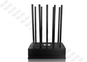 China 24 Hours 100W High Power Mobile Phone Jammer 10 Antenna Adjustable With AC Adapter factory