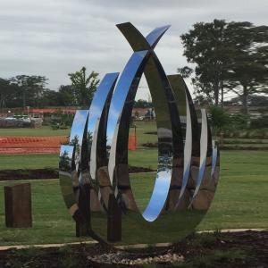 China Stainless Steel Polished Metal Sculpture Metal Outdoor Sculpture Abstract factory