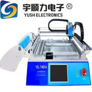 China YSL-T48VA 2 Heads Desktop Vision Pick And Place Machine weight 40KG For PCB board factory