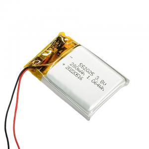 China 552025 Li Ion Battery Pack 3.8V 280mAh Lipo Batteries For Digital Watch on sale