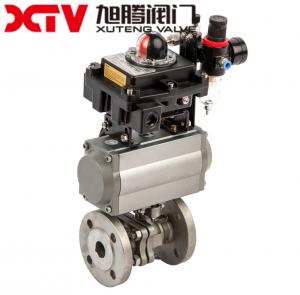 China Industrial DIN Wcb/CF8/CF8m Stainless Steel Floating Flange Ball Valve with Actuator factory