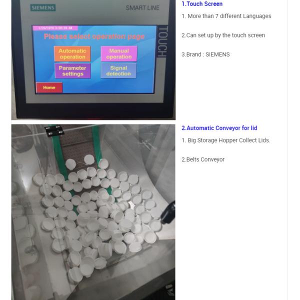 Automatic Linear Screw Capping Machine For Bottle Pump Head Cover Bottles