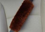Warm Soft Washable Sheepskin Seat Belt Strap Covers For Car / Truck / Auto