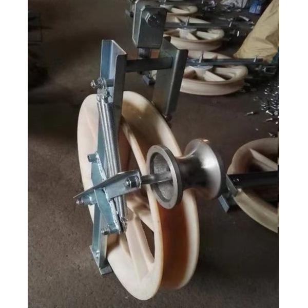 Large Diameter Wire Pulley Block With Grounding Roller For Stringing Construction