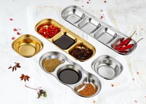 China Divided Seasoning Sauce Stainless Steel Dip Dish OEM & ODM For Home Restaurant factory