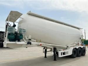 China 53 cbm v type Bulk Cement powder Tank Trailer bulk cement tank semi trailer / dry powder tanker truck on sale