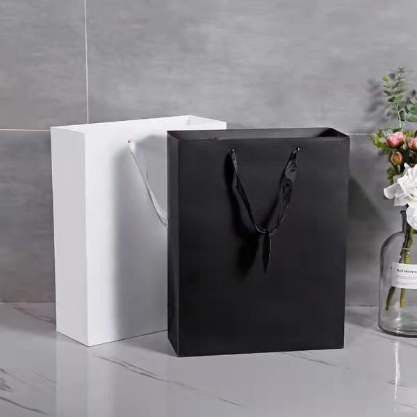 custom printed Square Bottom Paper Bag Reusable for shopping