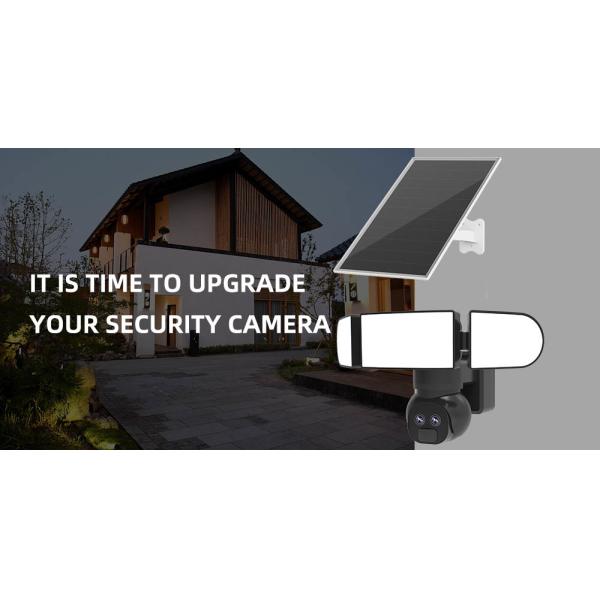 6500K 1500 Lumens Solar Floodlight Camera 15M PIR Distance 90 Degree Viewing Angle