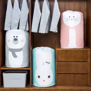 China Cartoon Foldable Garment Storage Bag Cotton Blanket Bed Cover Wardrobe Storage Bags factory