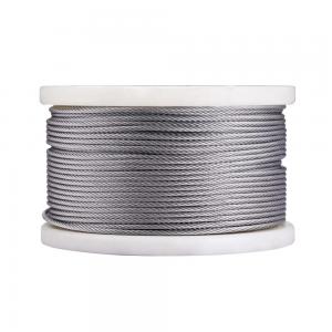 China Non-Alloy T316 Stainless Steel 1/4 Aircraft Deck Railing Cable 7x19 250FT Wire Rope factory