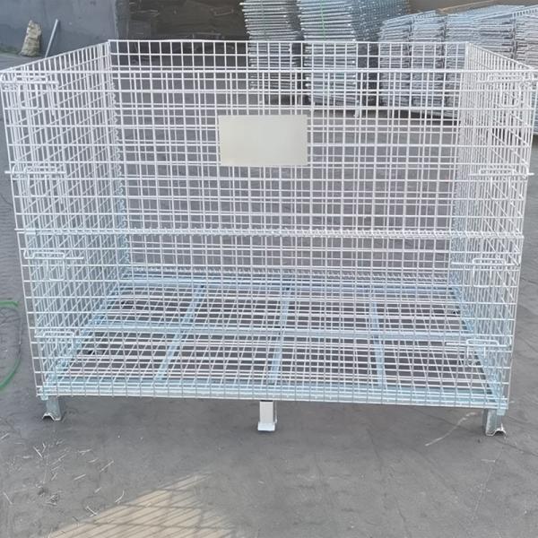 Space Saving Galvanized Metal Wire Mesh Cages Foldable 500KG-1000KG Load Capacity