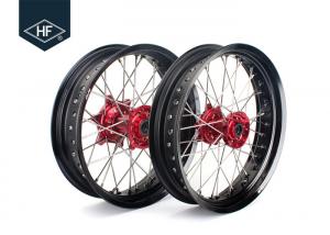 China 18 Inch CNC Aluminium Aftermarket Motorcycle Wheels ,  Black Motorcycle Rims With Hub on sale