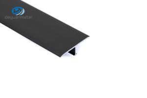 China Kitchen Cabinet Aluminum T Profiles 7.5mm Height Oem Available Black Color For Floor Decoration factory