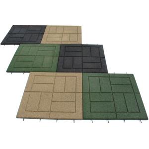 China Recycled SBR Rubber And EPDM Rubber Outdoor Rubber Paver Tiles Outdoor Pavers, Interlocking Tiles: 24 X 24 X 3/4 on sale