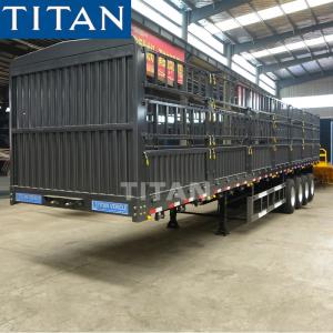 China 4 Axle Cattle Animal Transport Fence Trailer for Sale Near Me on sale