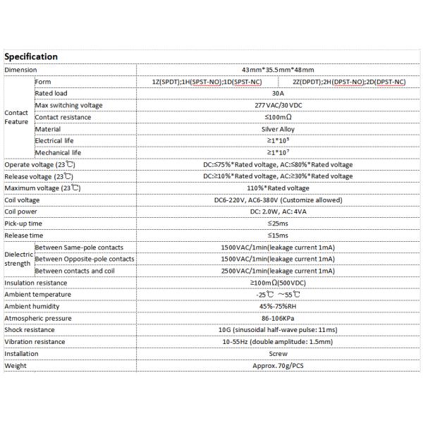NNC high Power Relay NNC71A(JQX- 30F), electromagnetic relay dc 24V HHC71A flange type