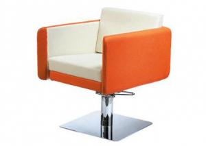 China Orange Hydraulic Styling Chair / Adjustable Beauty Shop Furniture Durable With Footrest on sale