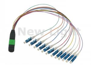China Data Communication Network MPO / MTP TO LC Cable / 12 Core Fiber Optic Cable factory