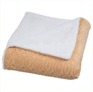 China Embossed Double Sided Flannel Throw Blanket For Sofa / Bedding Ultra Soft on sale