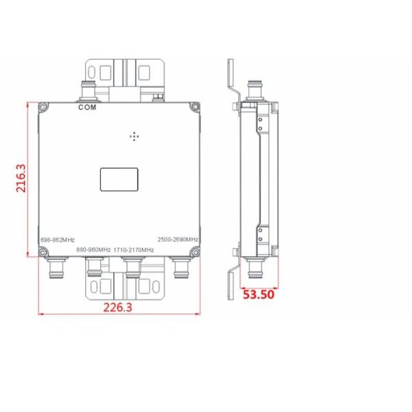 High Reliability Female IBS Components Qudraplexer 698 - 862 1710 - 2170 2500 - 2690