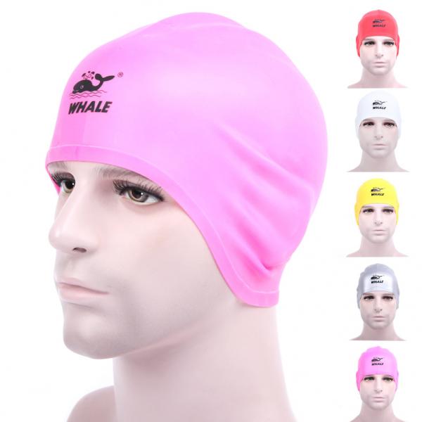 China Water Sports Pink Cool Swim Caps For Big Hair With Washable Eco Friendly factory