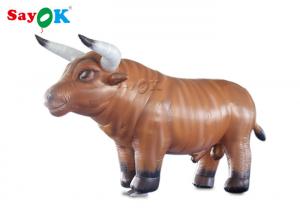 China Moving Blow Up Bull Costume  Inflatable Cartoon Characters Logo Printing factory