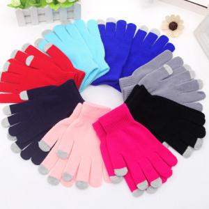 China Smart Phone Touchscreen Winter Gloves / Soft Winter Gloves Plain Style factory