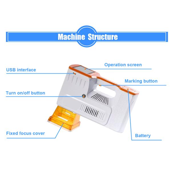 20W Small Handheld Metal Stainless Steel Nameplate Laser Coding Engraving Marking Machine