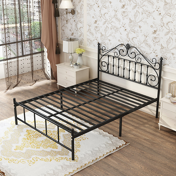 Platform Heavy Duty Structure Humanized Queen Size Iron Bed Frame