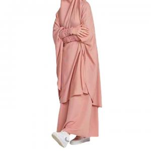 China Arab Malay Abaya Women Turkey Robe Muslim Prayer Dress Solid Color Plus-Size on sale