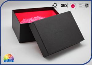 China Smooth PU Leather Finished Jewelry Paper Gift Box With Lids Recyclable Red Color factory