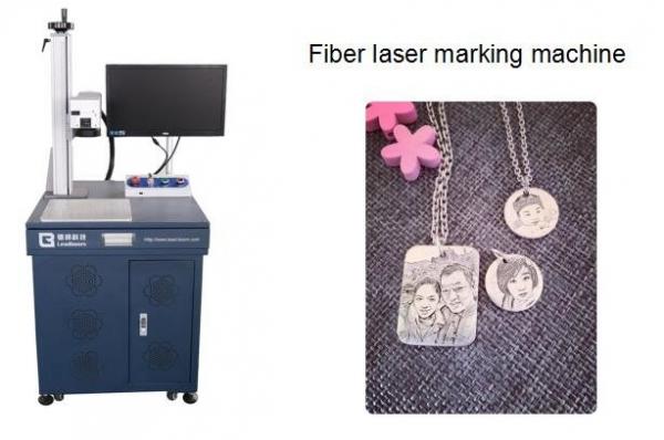 Air Cooling 10W Fiber Laser Marking Machine On Marbles , Laser Engraving Machine