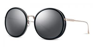China Women Scratch Resistant Sunglasses , Grey Blue Plastic Sunglasses Metal Temples on sale