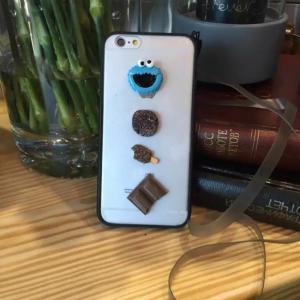 China Acrylic DIY Cartoon Candy Chocolate Pasted Cell Phone Case Cover For iPhone 7 6s Plus with Lanyard factory