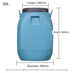 China Square 50L Plastic Barrel Open Head HDPE Blue Water Drum With Handle factory